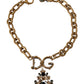 Elegant Gold Statement Necklace with Crystals