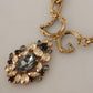 Elegant Gold Statement Necklace with Crystals