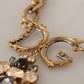 Elegant Gold Statement Necklace with Crystals