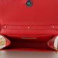 Elegant Red Leather Shoulder Bag with Gold Details