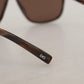 Elegant Unisex Brown Acetate Sunglasses