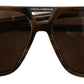 Elegant Unisex Brown Acetate Sunglasses