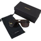 Elegant Unisex Brown Acetate Sunglasses