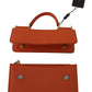 Exquisite Orange Leather Clutch with Gold Accents