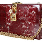 Elegant Dark Red Box Clutch with Gold Detailing