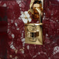 Elegant Dark Red Box Clutch with Gold Detailing