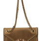 Elegant Bronze Leather Shoulder Bag with Chain Strap