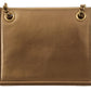 Elegant Bronze Leather Shoulder Bag with Chain Strap