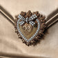 Elegant Bronze Leather Shoulder Bag with Chain Strap