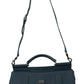 Elegant Blue Leather Work Bag