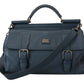 Elegant Blue Leather Work Bag