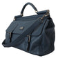 Elegant Blue Leather Work Bag