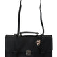 Elegant Black Calfskin Leather Briefcase Bag