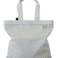 Elegant White Nylon Tote Bag with Leather Accents