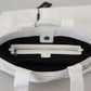 Elegant White Nylon Tote Bag with Leather Accents