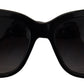 Elegant Gold-Embellished Black Sunglasses