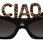 Chic Crystal-Embellished Cat Eye Sunglasses