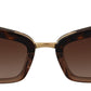 Elegant Cat Eye Sunglasses in Brown & Gold