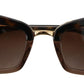 Elegant Cat Eye Sunglasses in Brown & Gold