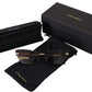Elegant Cat Eye Sunglasses in Brown & Gold