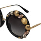 Elegant Round Embellished Sunglasses