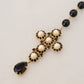 Elegant Gold Crystal Cross Necklace