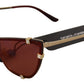 Elegant Cat Eye Bordeaux Sunglasses