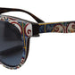 Elegant Round Majolica Print Sunglasses