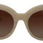 Chic Beige Acetate Sunglasses for Women