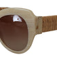 Chic Beige Acetate Sunglasses for Women