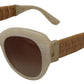 Chic Beige Acetate Sunglasses for Women
