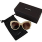 Chic Beige Acetate Sunglasses for Women