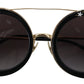 Elegant Black Gold Gradient Sunglasses