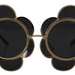 Chic Floral-Formed Black and Gold Sunglasses