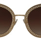 Elegant Lace-Patterned Gold Sunglasses