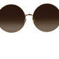 Elegant Gradient Brown Metal Sunglasses
