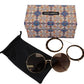 Elegant Gradient Brown Metal Sunglasses