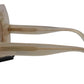 Elegant Beige Embellished Sunglasses