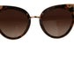 Elegant Brown Acetate Ladies Sunglasses
