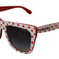 Chic Red and White Polka Dot Sunglasses