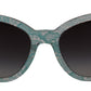 Elegant Blue Lace-Crystal Sunglasses