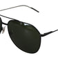 Elegant Metal Grey Green Lens Sunglasses