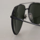 Elegant Metal Grey Green Lens Sunglasses