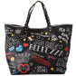 Elegant Multicolor Print Leather Tote Bag