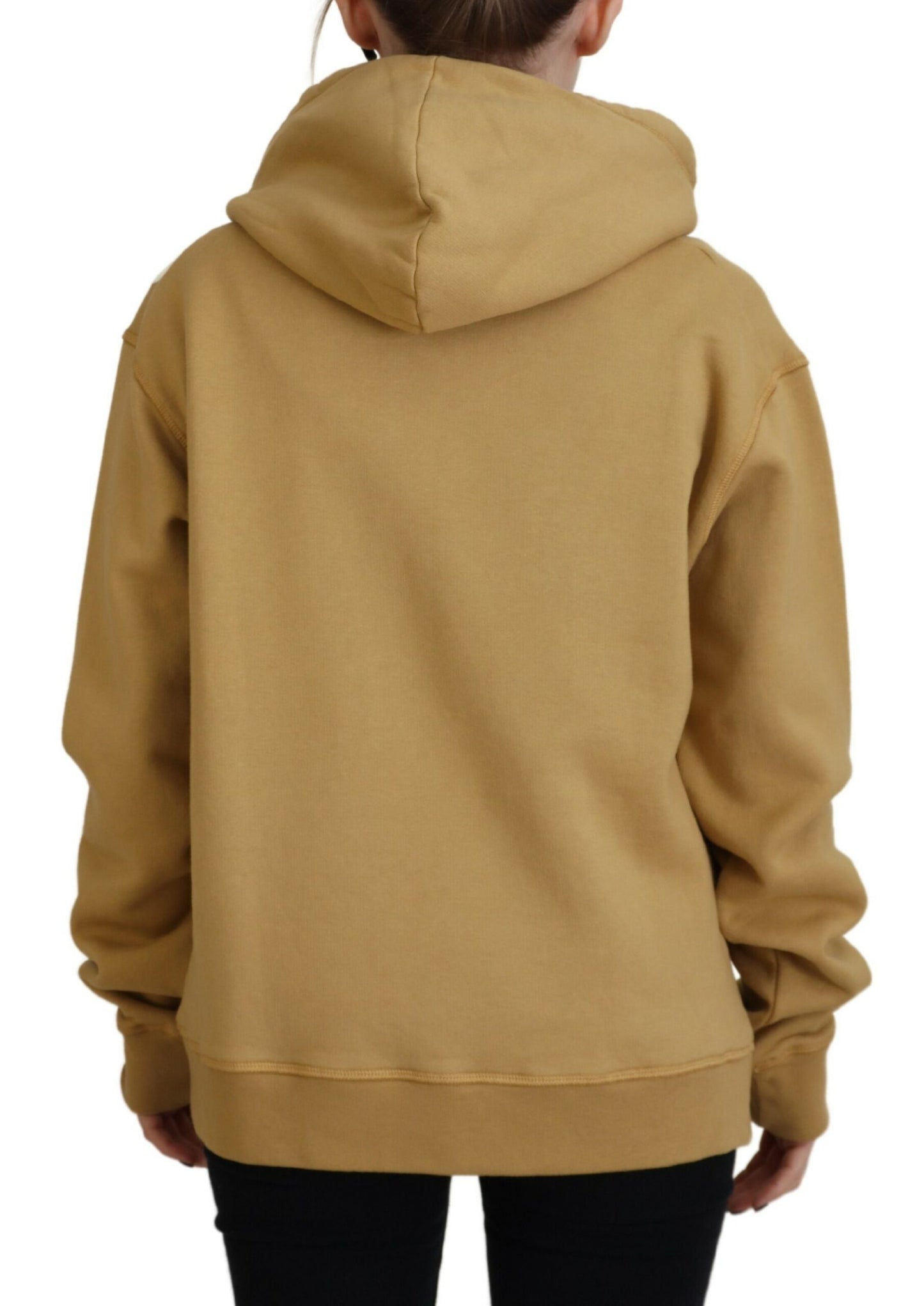 Brown Logo Printed Hooded Long Sleeve Sweater