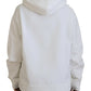 White Logo Animals Print Hooded Long Sleeve Sweater