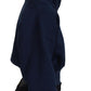 Blue Logo Print Hooded Cap Long Sleeve Sweater