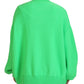 Green Logo Embroidery Women Long Sleeve Sweater