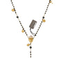 Elegant Gold Black Charm Cross Necklace