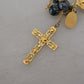 Elegant Gold Black Charm Cross Necklace